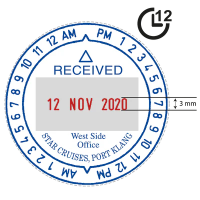 Colop R40D/12H, Date & Hour